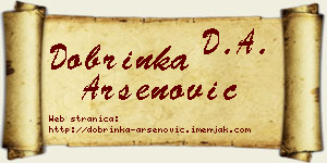 Dobrinka Arsenović vizit kartica